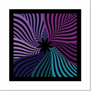 Psychedelic 70's optical flower frame Posters and Art